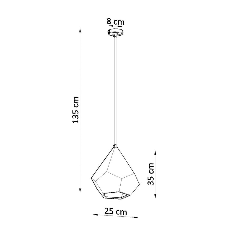 Dimensions Suspension Pavlus céramique blanc mat E27