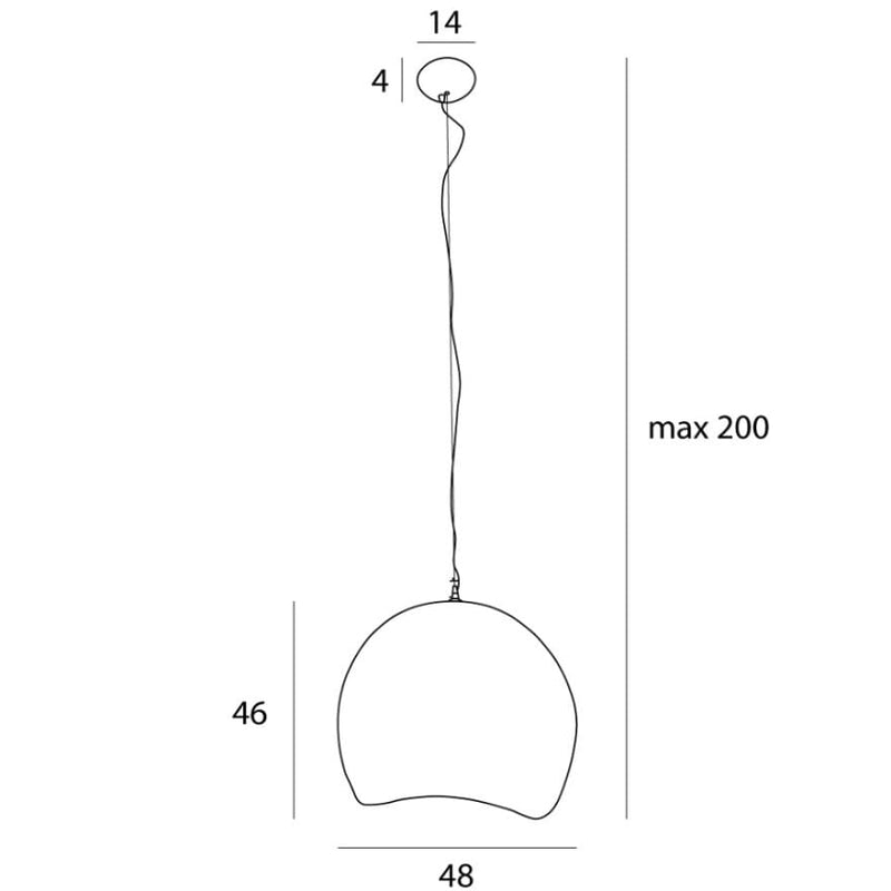 Dimensions Suspension Pierre 48 cm blanche E27
