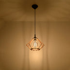 Suspension Pompelmo diamant bois naturel, détail des lattes de bois