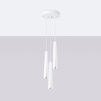 Suspension Prysm 3 en grappe métal blanc G9 de profil