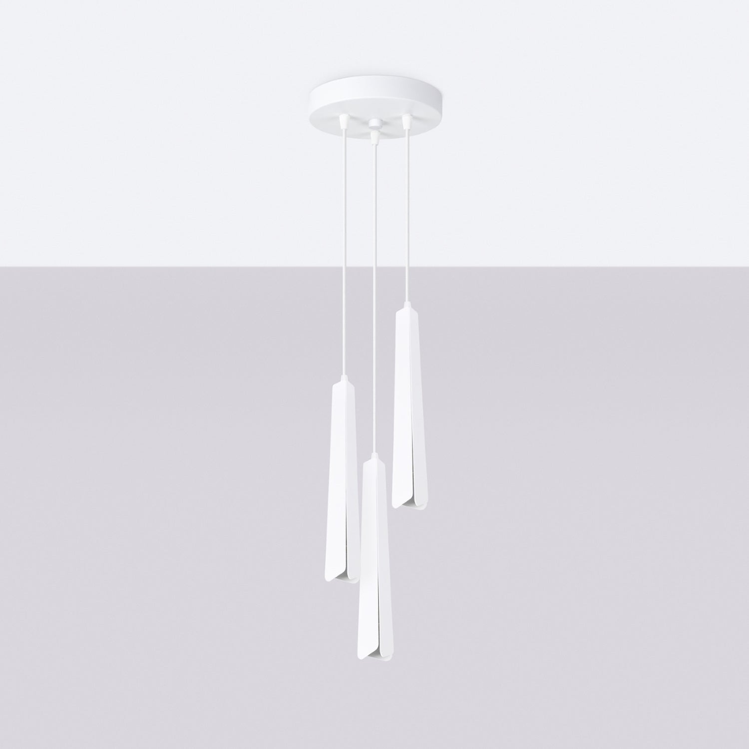 Suspension Prysm 3 en grappe métal blanc G9 de profil