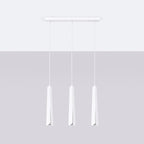 Suspension Prysm 3 en ligne métal blanc G9 de profil