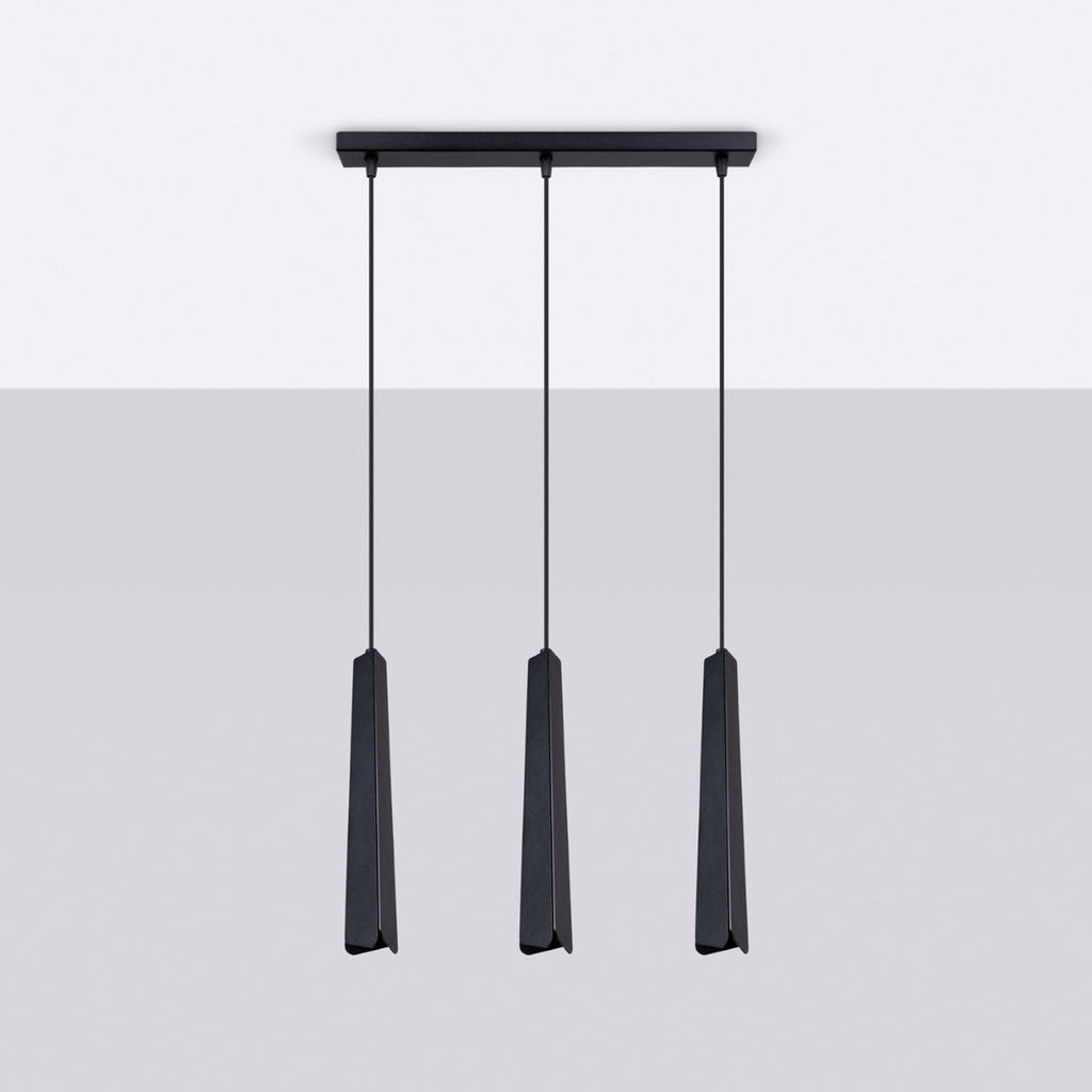 Suspension Prysm 3 en ligne métal noir G9 de profil
