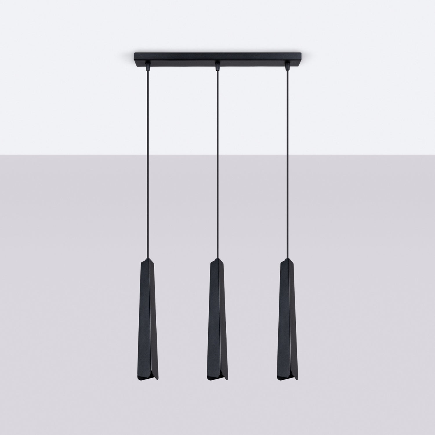Suspension Prysm 3 en ligne métal noir G9 de profil