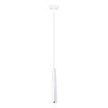 Suspension Prysm métal blanc G9, fin prisme d'acier blanc plié effilé en pointe