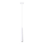 Suspension Prysm métal blanc G9, fin prisme d'acier blanc plié effilé en pointe
