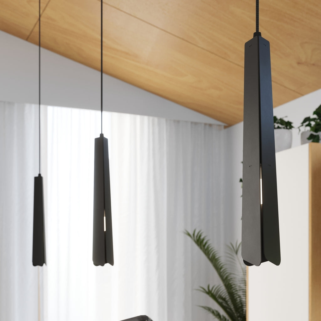 Suspension Prysm métal noir G9 en situation dans un intérieur