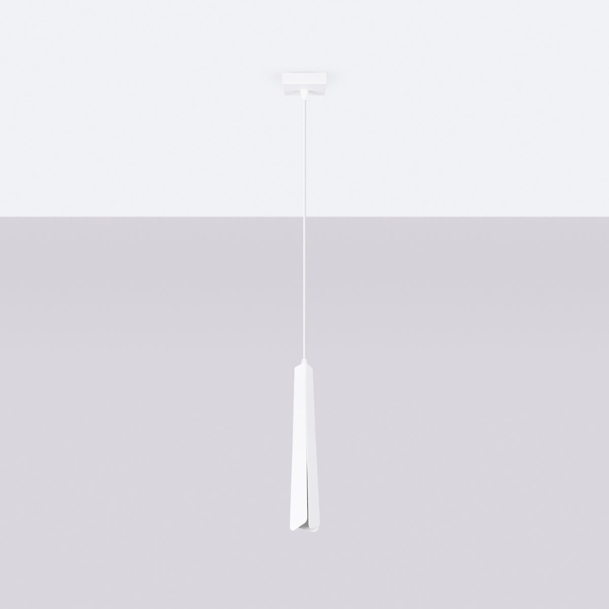 Suspension Prysm Métal blanc sur fond gris clair