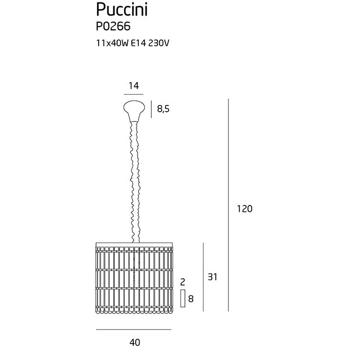 Suspension Puccini 40 cm chromée E14, vue 4