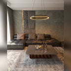 Suspension Qled anneau LED noire, vue 2