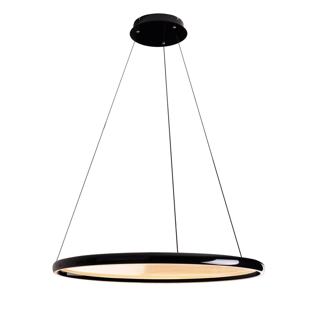 Suspension Qled anneau LED noire