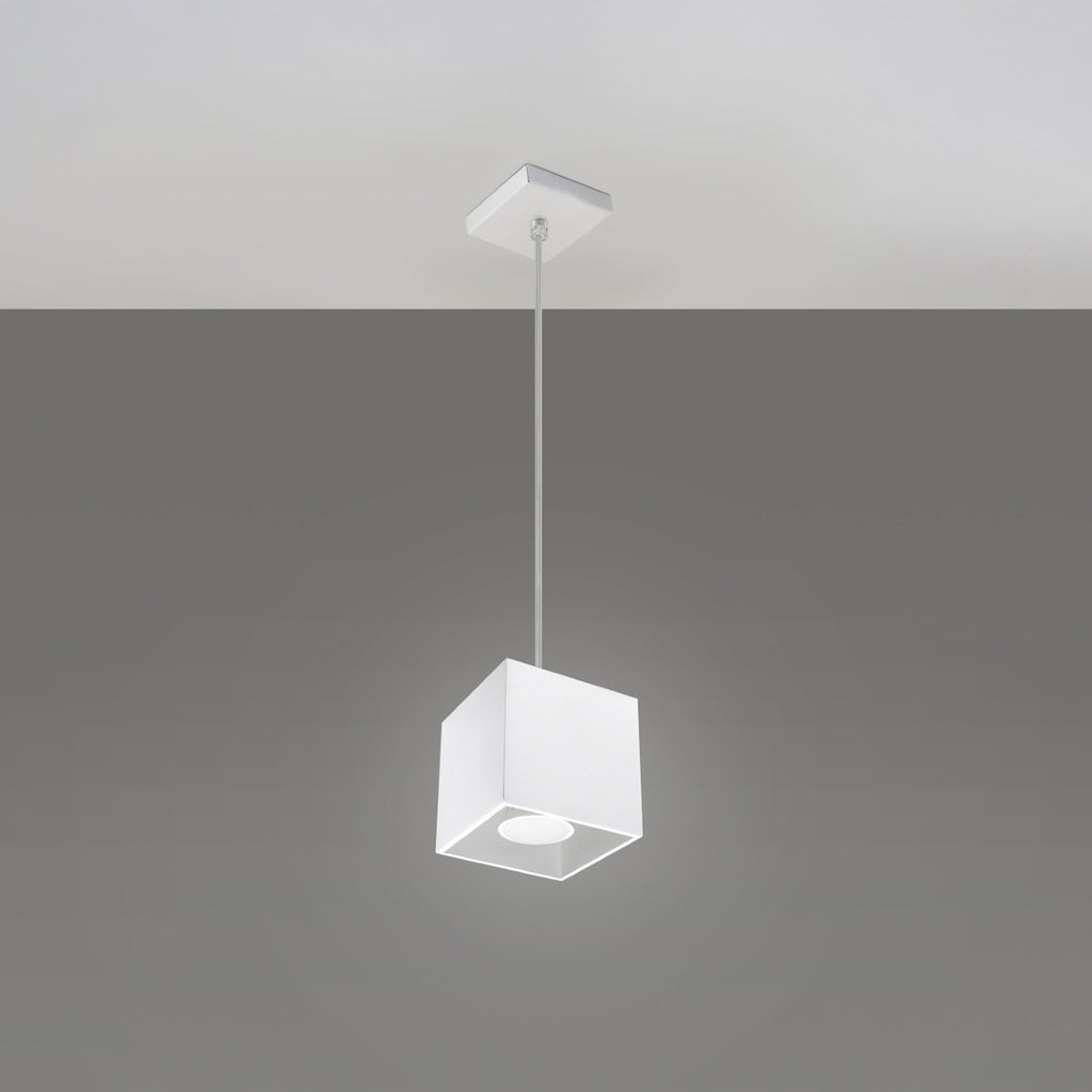 Suspension Quad 1 aluminium blanc vue de face