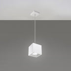 Suspension Quad 1 aluminium blanc vue de face