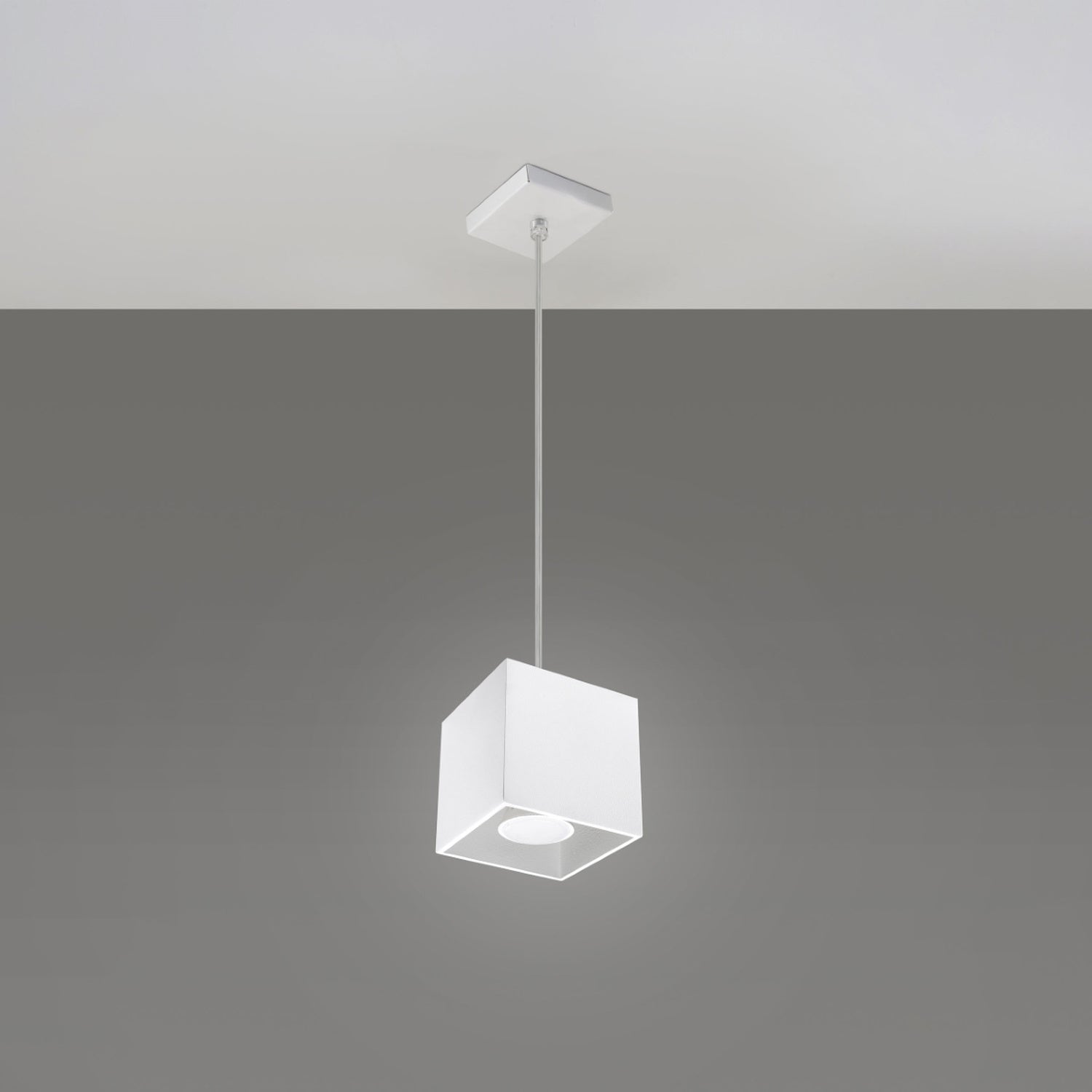 Suspension Quad 1 aluminium blanc vue de face