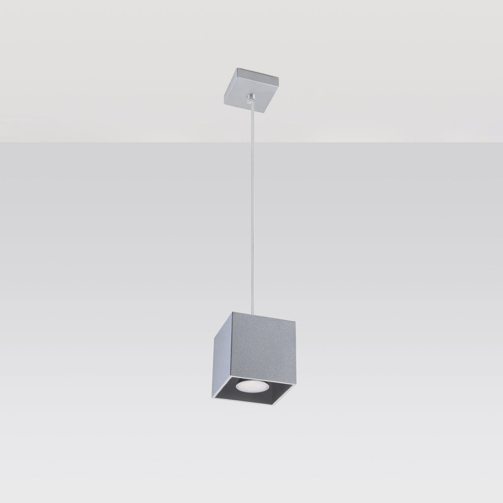 Suspension Quad 1 aluminium gris vue de face