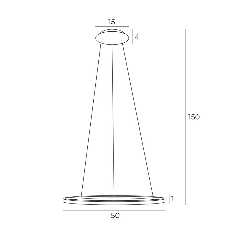 Dimensions Suspension Queen 50 cm dorée brossée