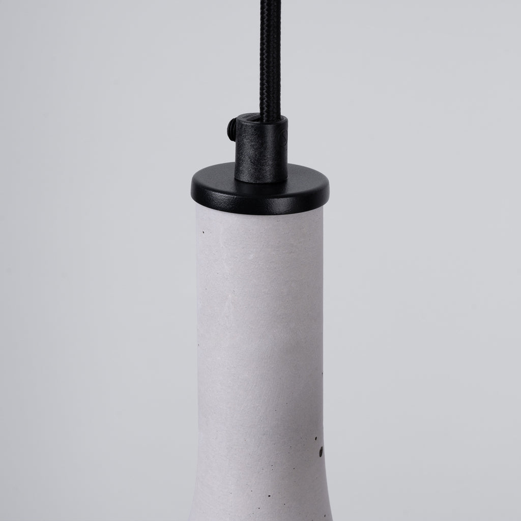 Suspension REA 2 béton gris E14, détail du béton gris brut