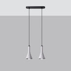 Suspension REA 2 béton gris E14 de profil