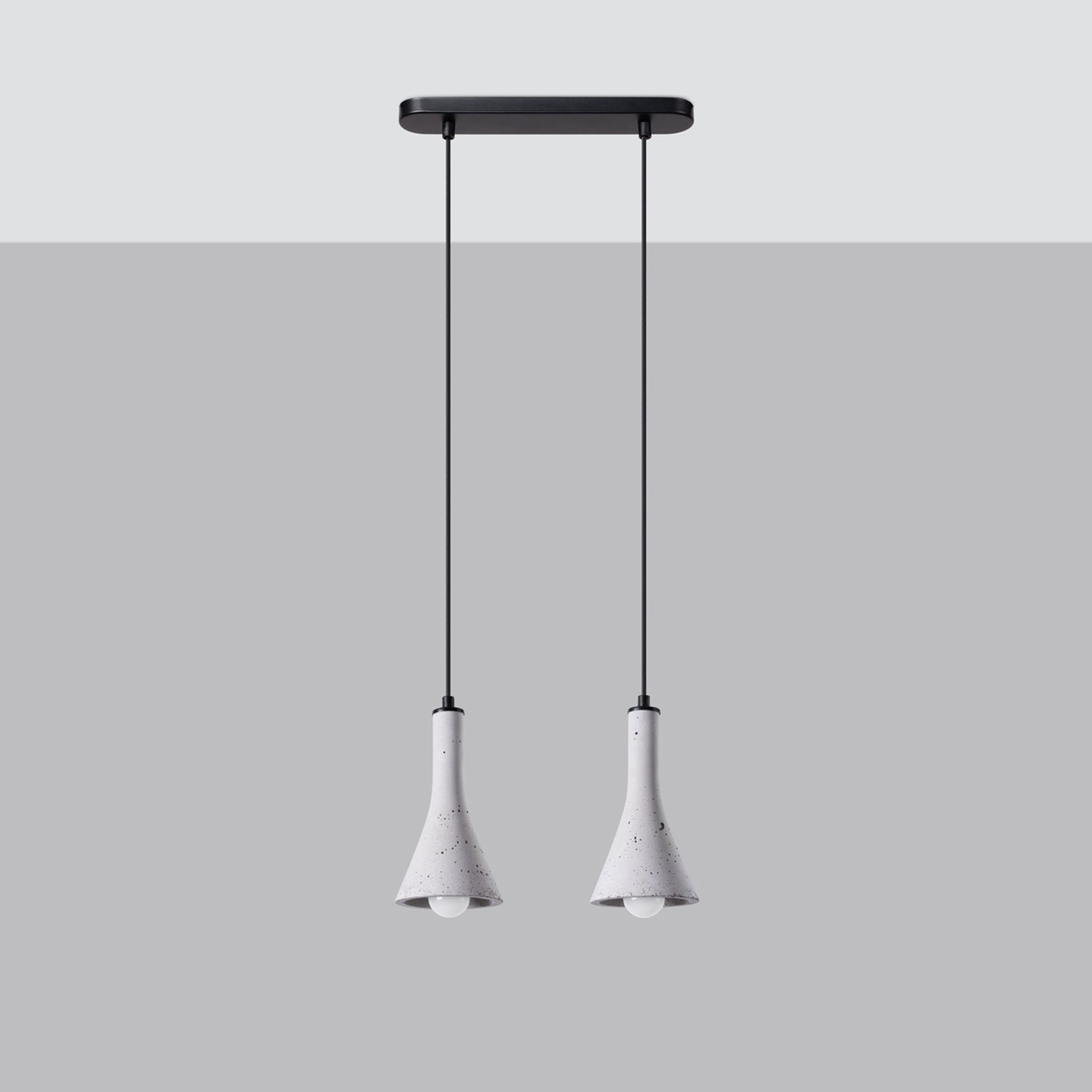 Suspension REA 2 béton gris E14 de profil