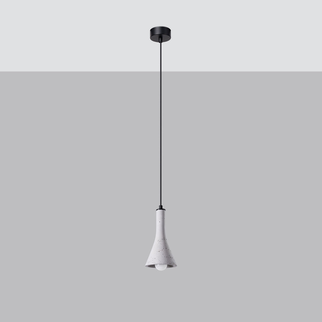 Suspension REA béton gris E14 de profil
