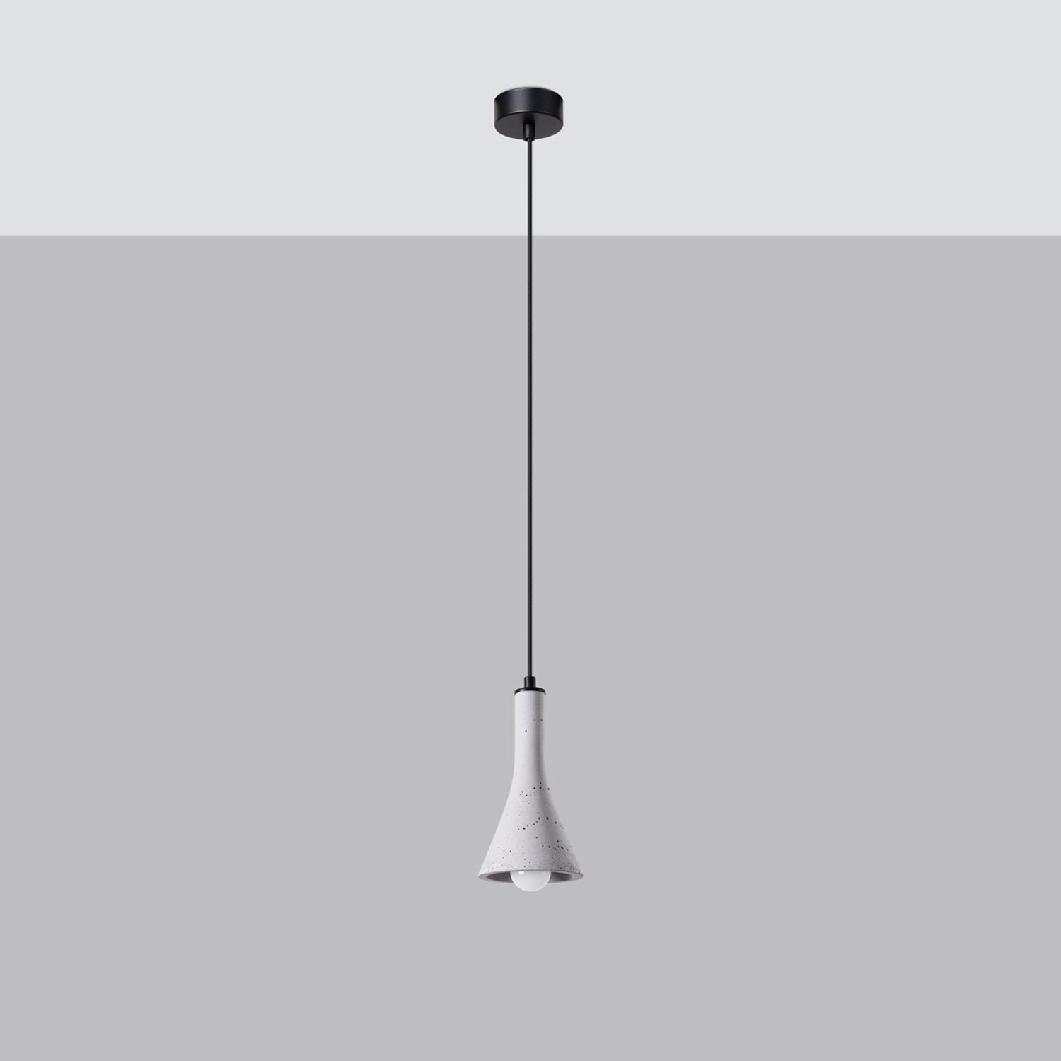 Suspension REA béton gris E14 de profil