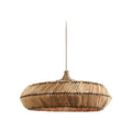Suspension en soucoupe d'abaca naturel cousu de fil noir avec son cordon