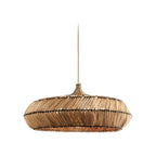 Suspension Rinjani abaca naturel et noir 60 cm E27