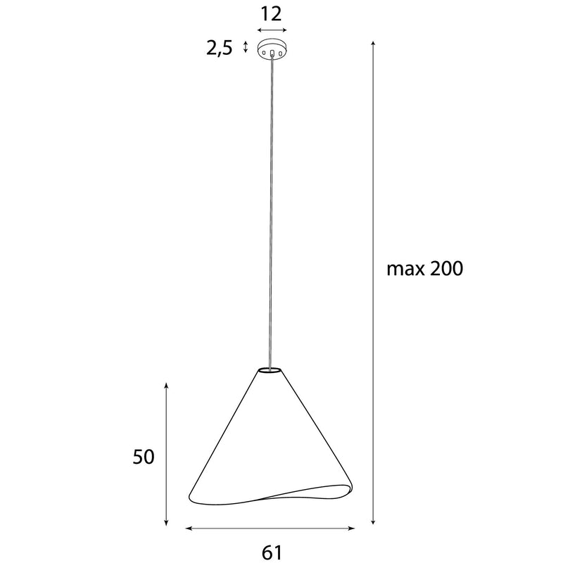 Dimensions Hängeleuchte Sakura 61 cm dunkles Nussbaumholz E27