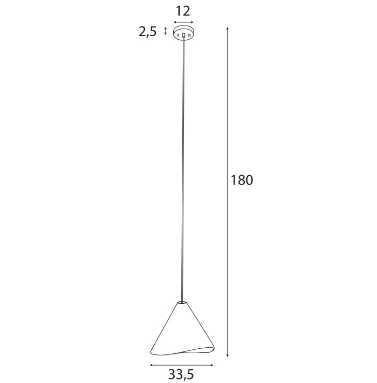 Dimensions Suspension Sakura noyer foncée E27