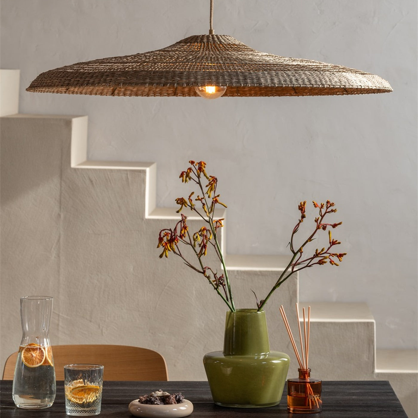 Suspension Santorini jonc de mer naturel 75 cm E27, vue 2
