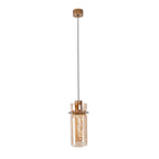 Suspension Signature B avec sa rosace de plafond dorée et son câble noir