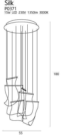 Dimensions Suspension Silk chromée à variateur