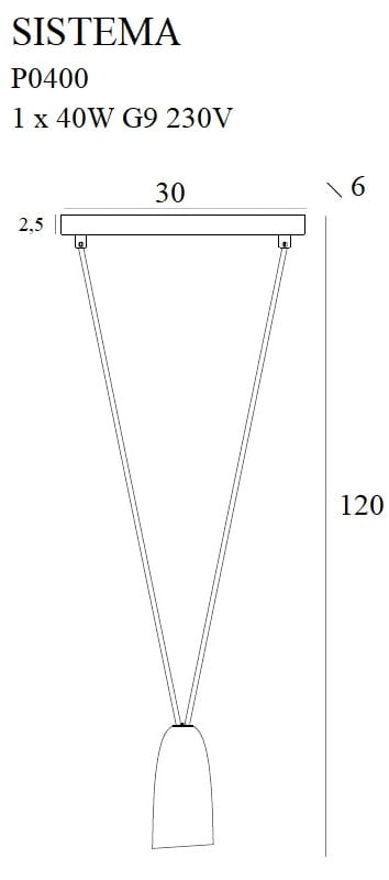 Dimensions Hängeleuchte Sistema I schwarz G9
