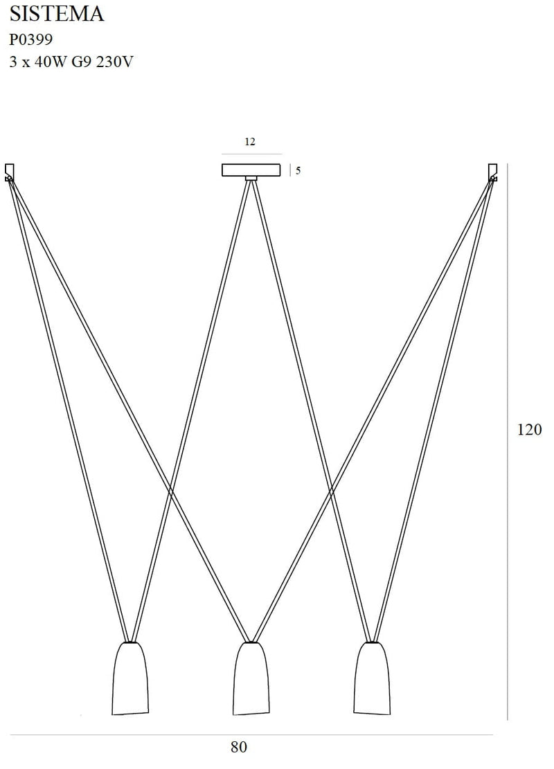 Dimensions Suspension Sistema III noire G9
