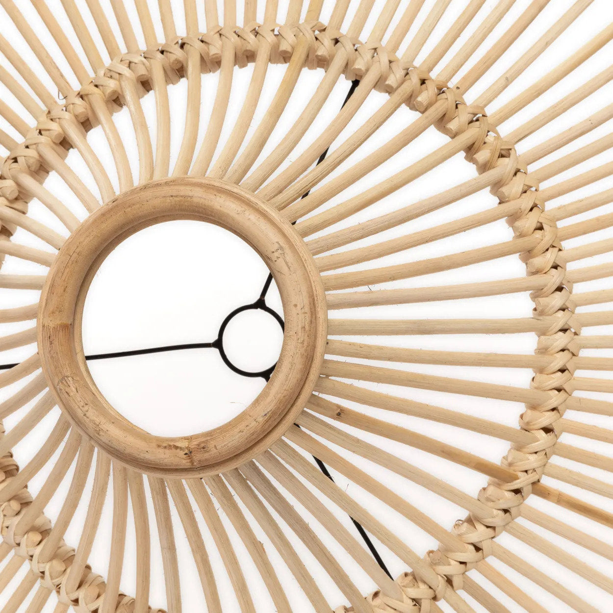 Abat-jour de suspension Sky en rotin naturel 110 cm, vue 4