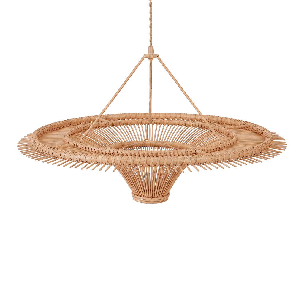 Abat-jour de suspension Sky en rotin naturel 110 cm