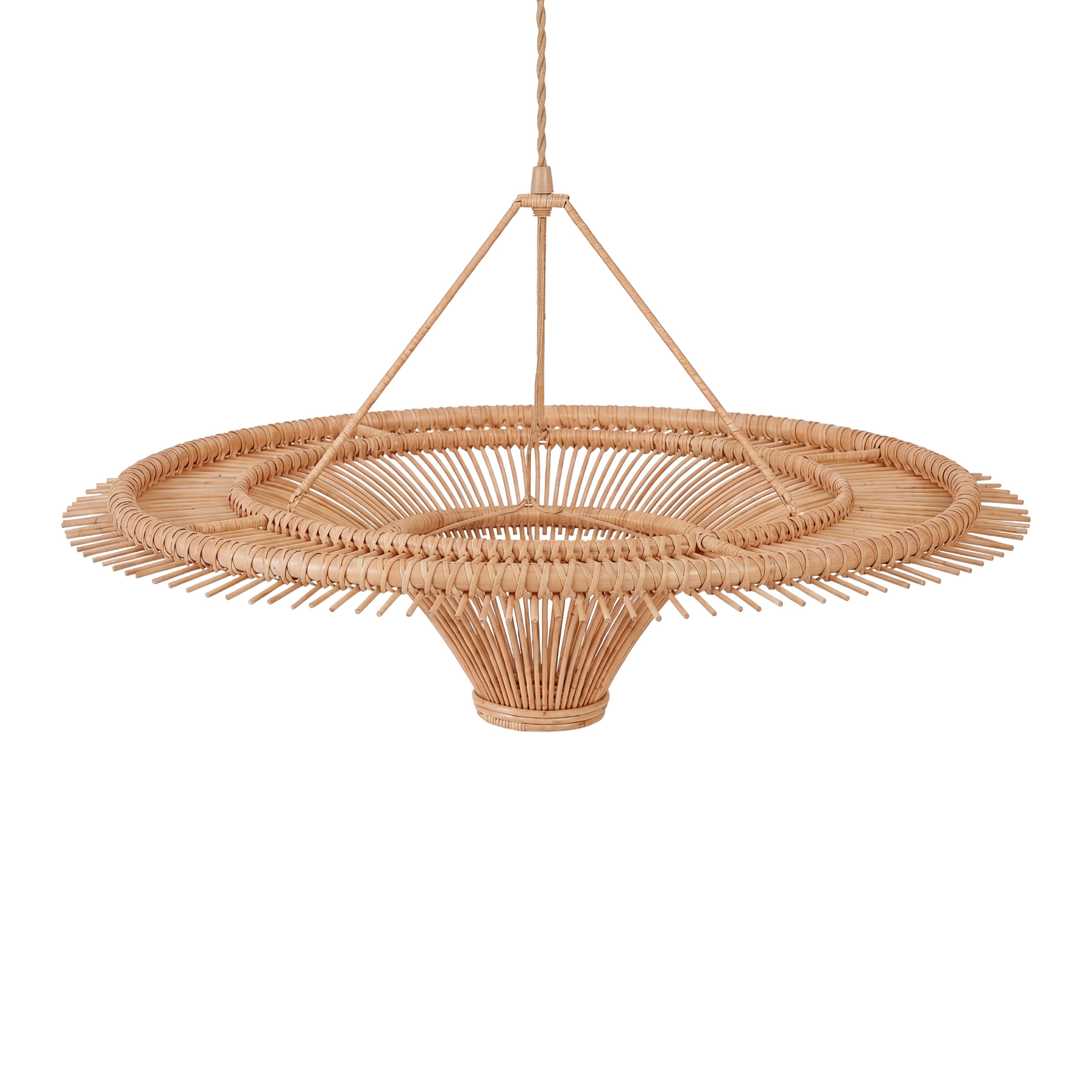 Abat-jour de suspension Sky en rotin naturel 110 cm