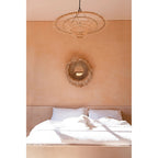 Abat-jour de suspension Sky en rotin naturel 60 cm en situation