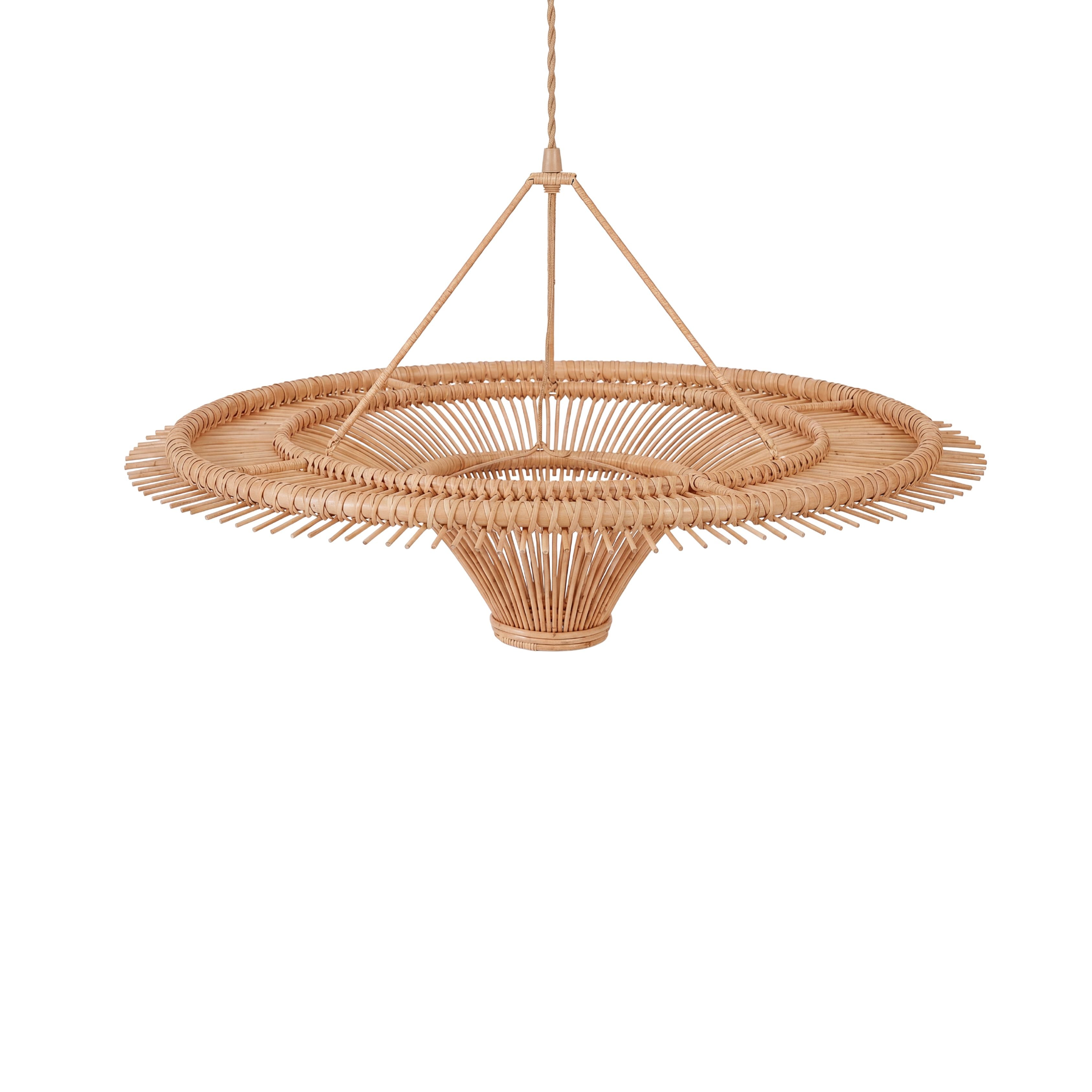 Abat-jour de suspension Sky en rotin naturel 60 cm