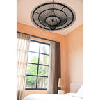 Abat-jour de suspension Sky en rotin noir 110 cm, vue 3