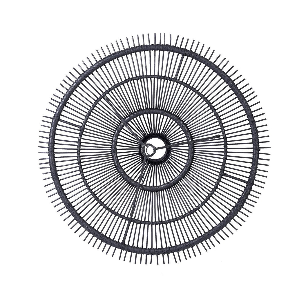Abat-jour de suspension Sky en rotin noir 110 cm, vue 6