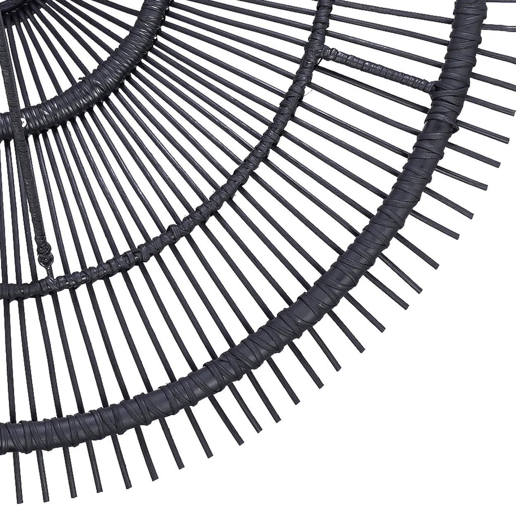 Abat-jour de suspension Sky en rotin noir 110 cm, vue 8