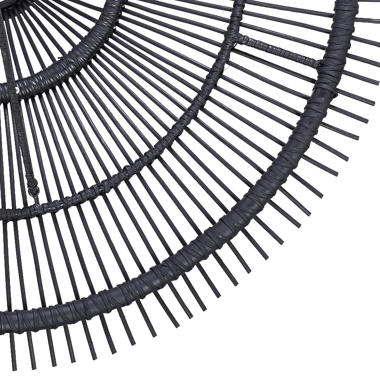 Abat-jour de suspension Sky en rotin noir 110 cm, vue 8
