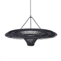 Abat-jour de suspension Sky en rotin noir 110 cm