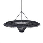 Abat-jour de suspension Sky en rotin noir 110 cm