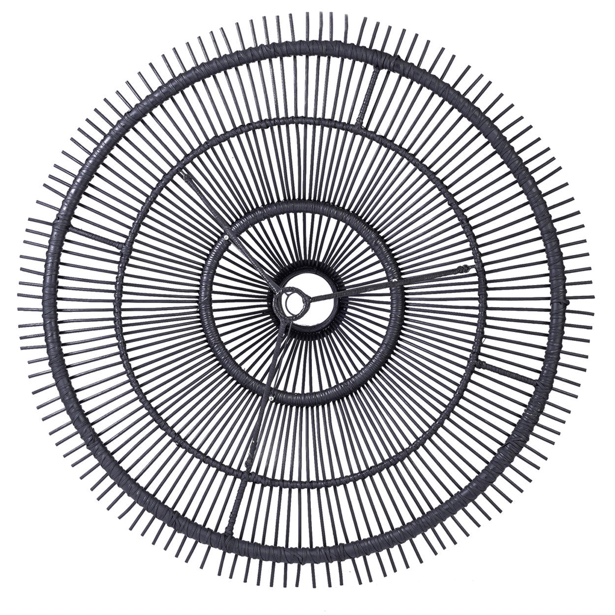 Abat-jour de suspension Sky en rotin noir 150 cm, vue 3