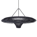 Abat-jour de suspension Sky en rotin noir 150 cm