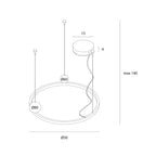 Suspension Solaris ovale noire, vue 4