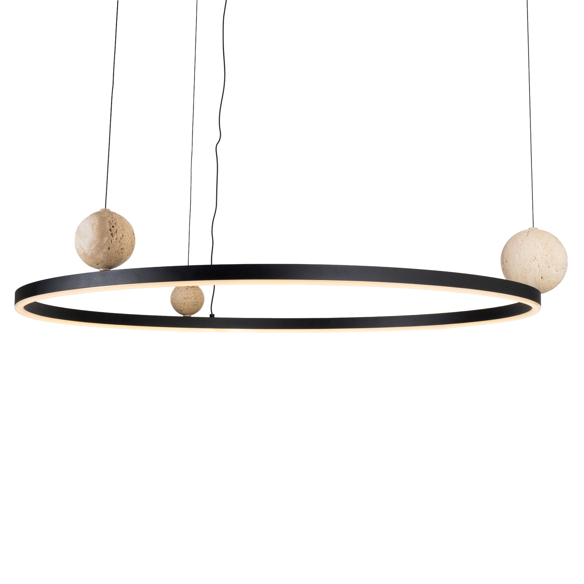 Suspension Solaris ronde noire, vue 2