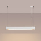 Suspension Spark barre LED métal blanc allumée, ligne LED continue